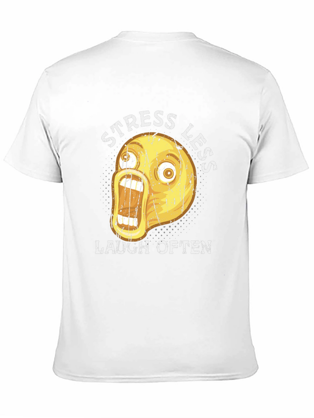 Funny Emoji Graphic T-Shirt - Stress Less Laugh Often