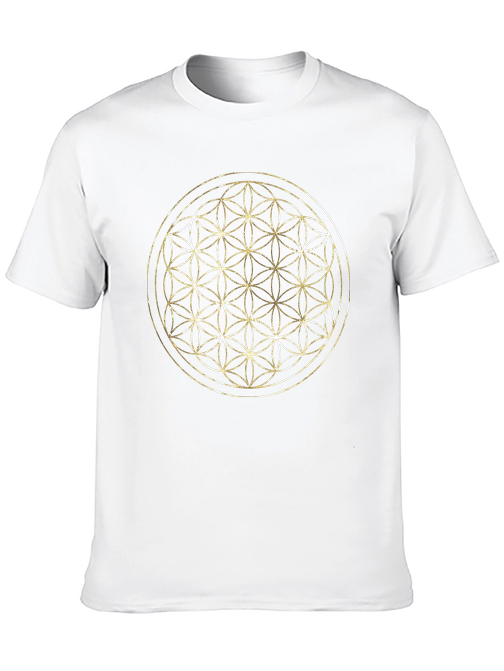 Flower of Life Graphic Tee - Gold Geometric Design