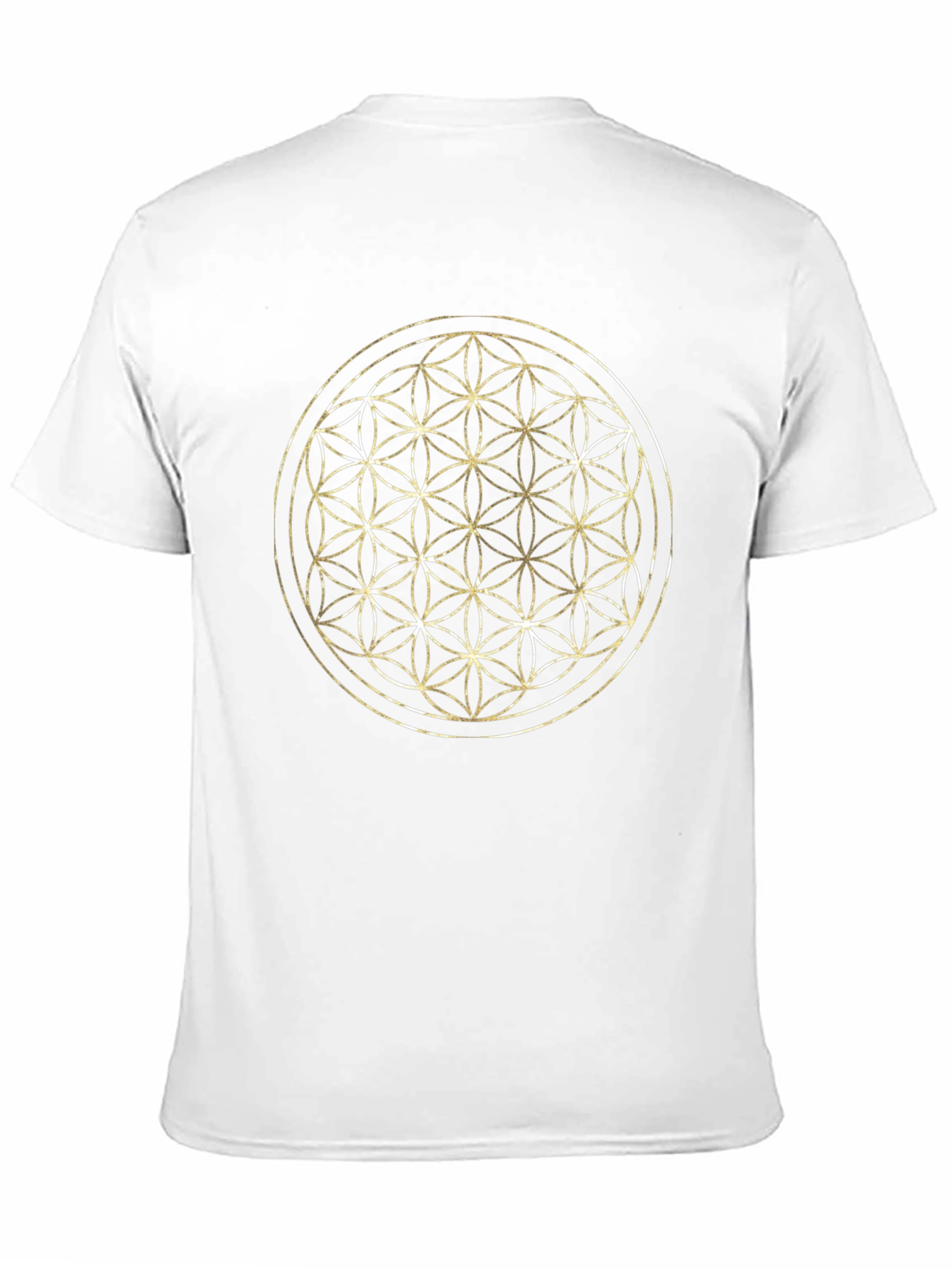 Flower of Life Graphic Tee - Gold Geometric Design