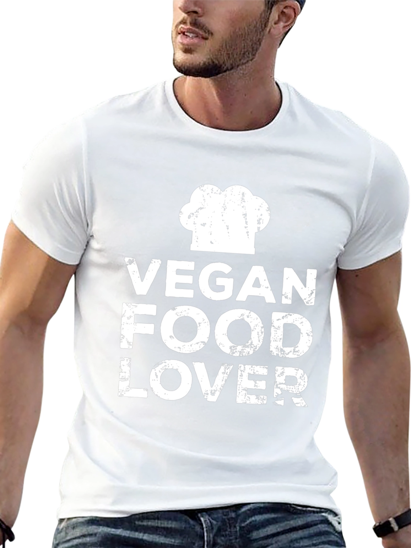 Vegan Food Lover T-Shirt - Chef Hat Graphic