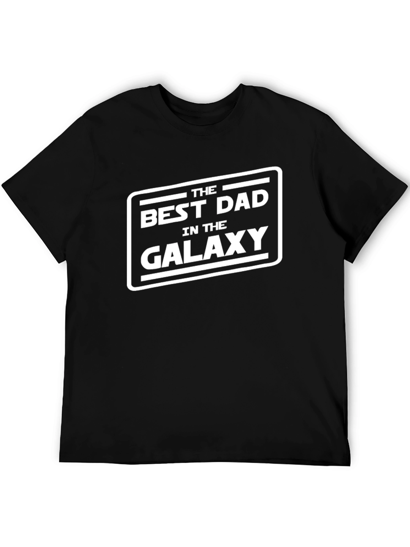 Best Dad in the Galaxy Black Graphic T-Shirt