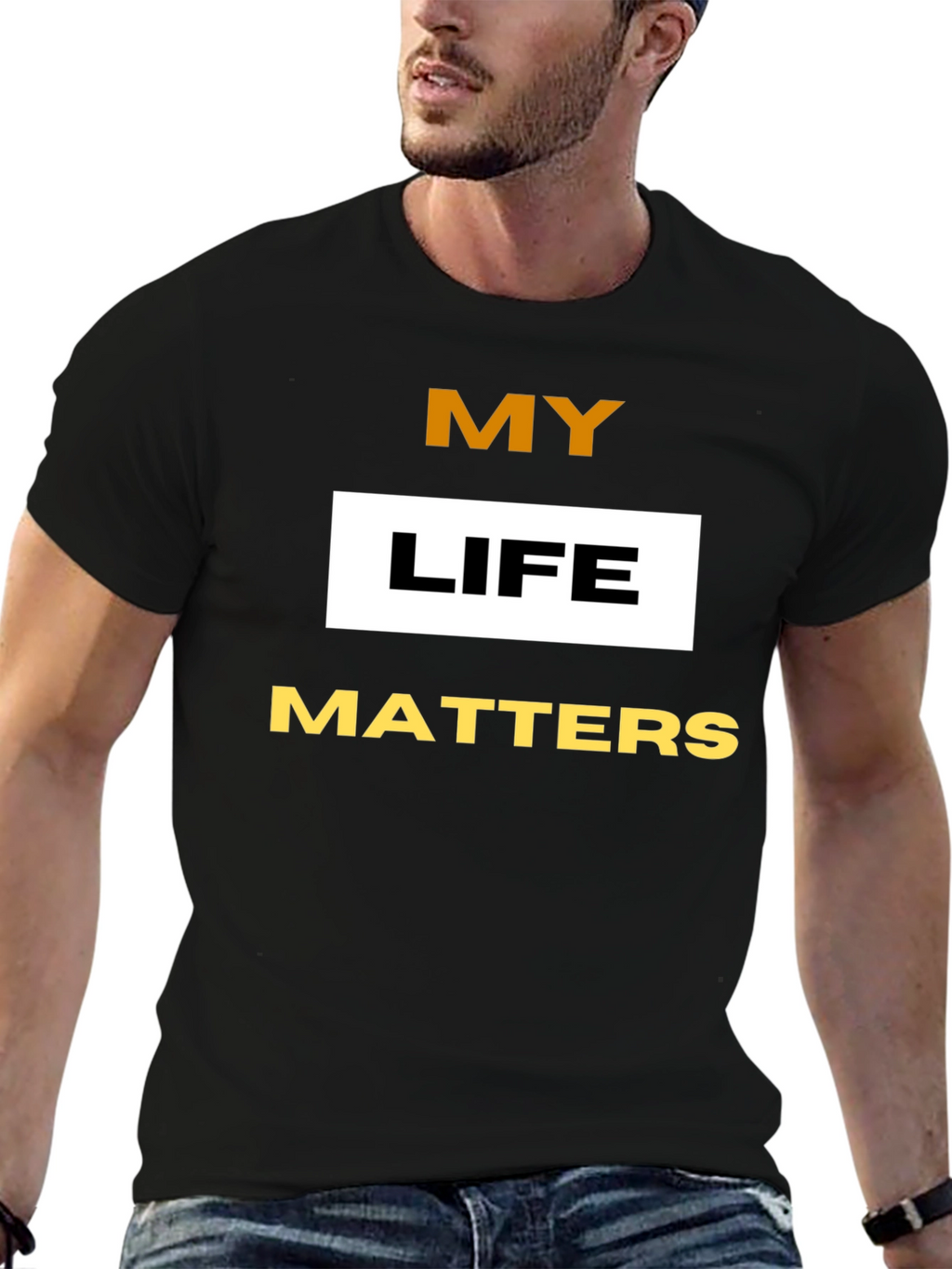 My Life Matters Graphic Tee - Black Cotton Blend
