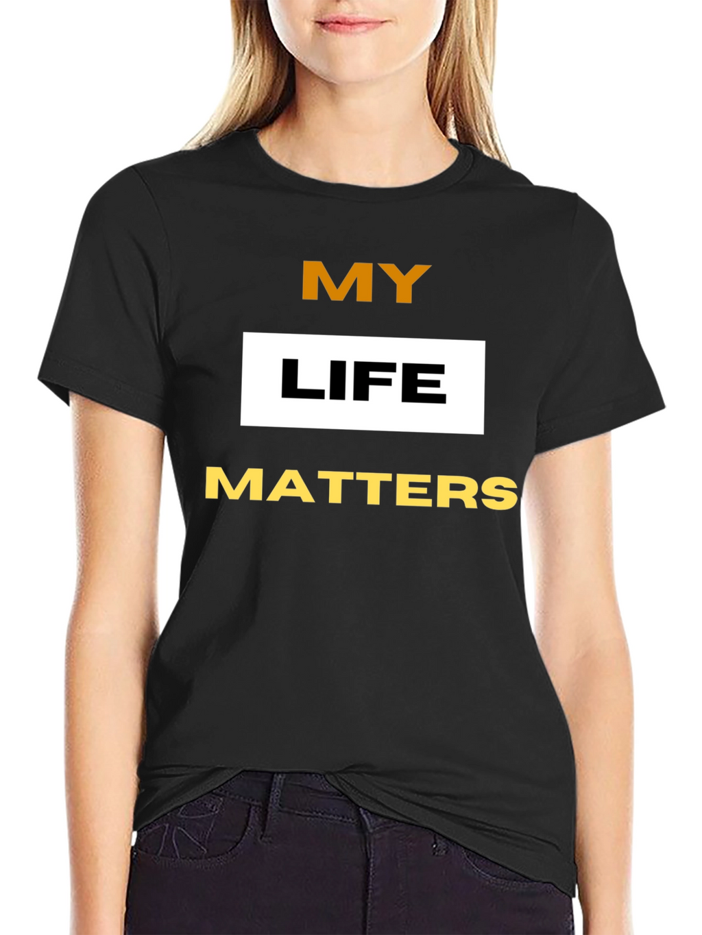 My Life Matters Graphic Tee - Black Cotton Blend