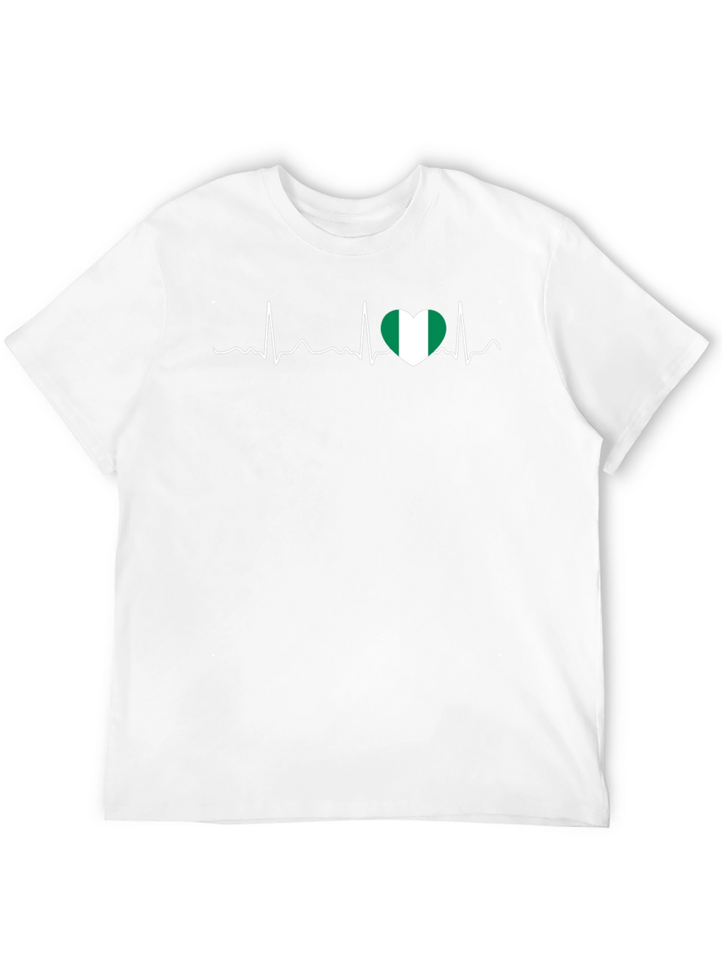 Nigeria Heartbeat T-Shirt - Black Crew Neck Tee