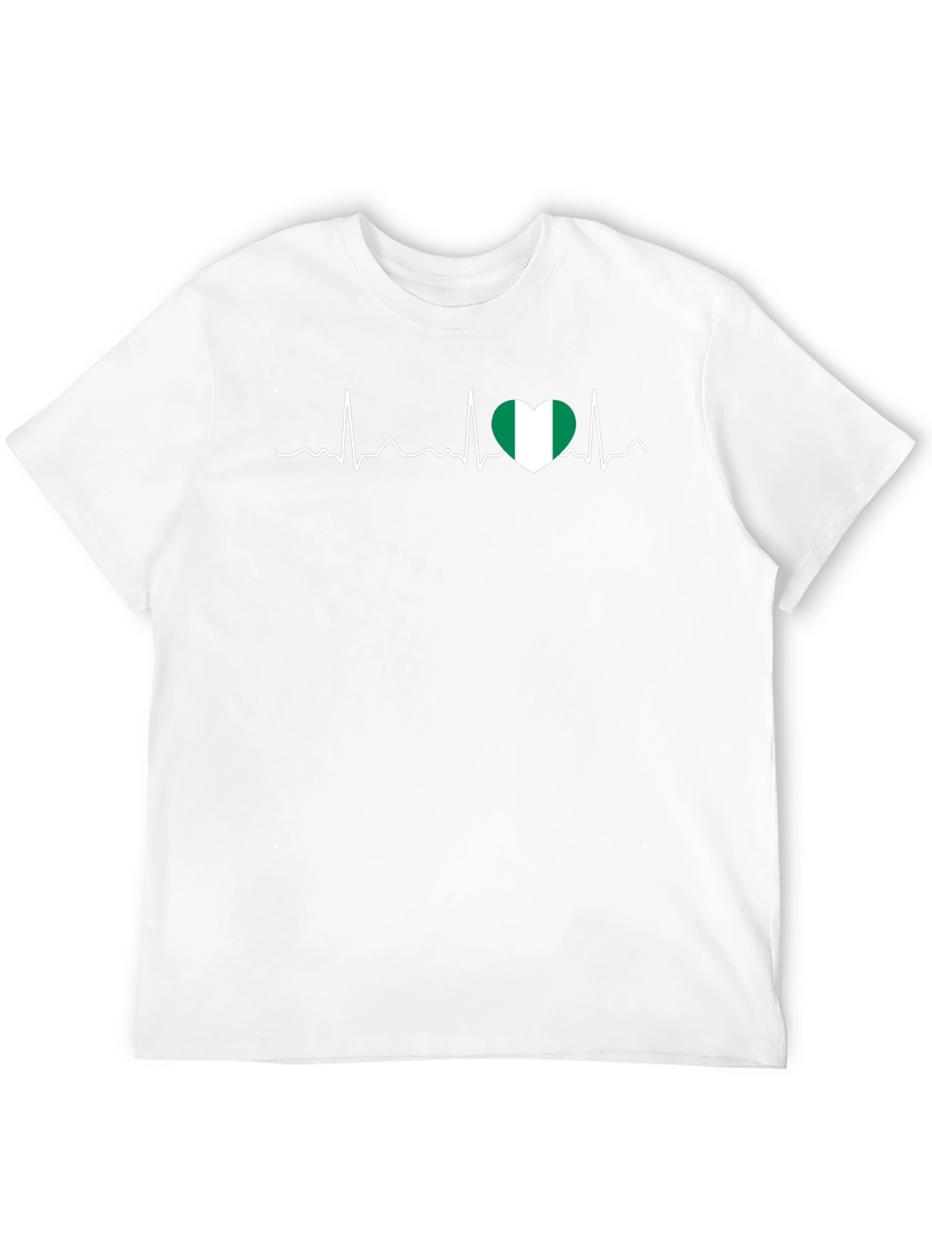 Nigeria Heartbeat T-Shirt - Black Crew Neck Tee