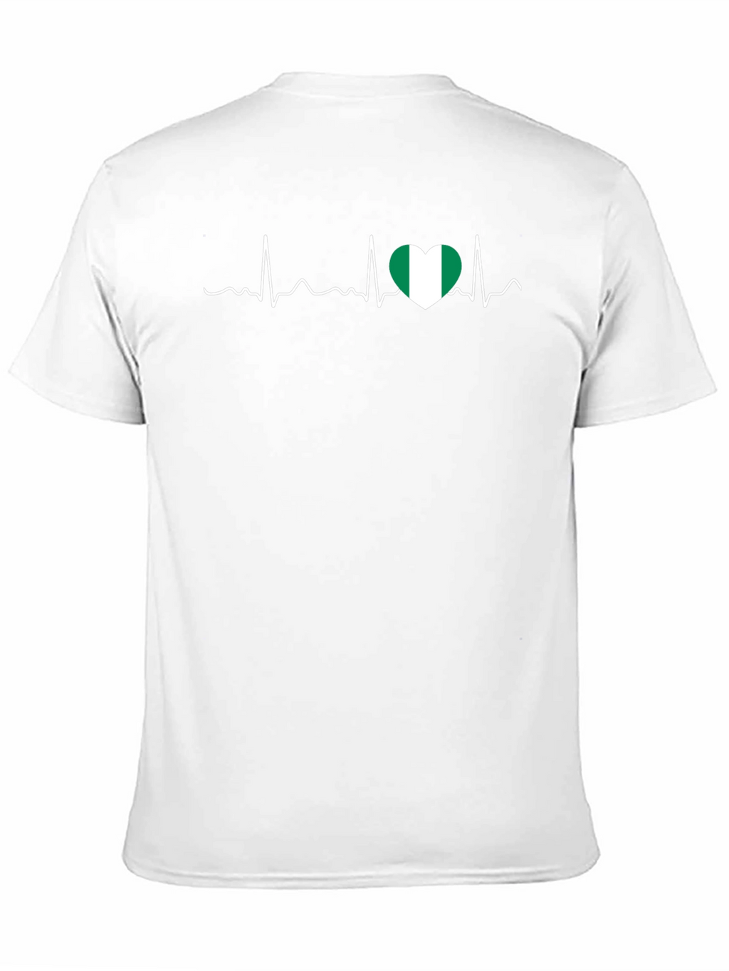 Nigeria Heartbeat T-Shirt - Black Crew Neck Tee
