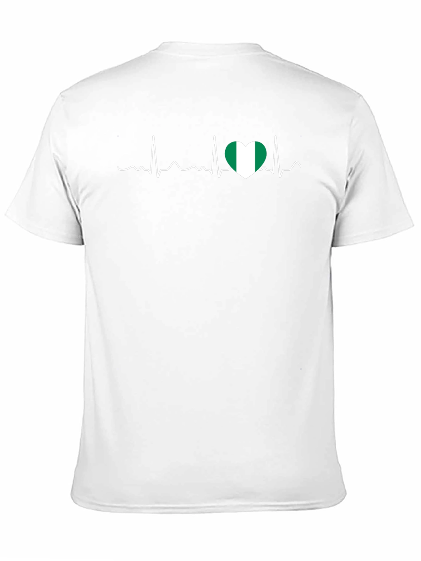 Nigeria Heartbeat T-Shirt - Black Crew Neck Tee