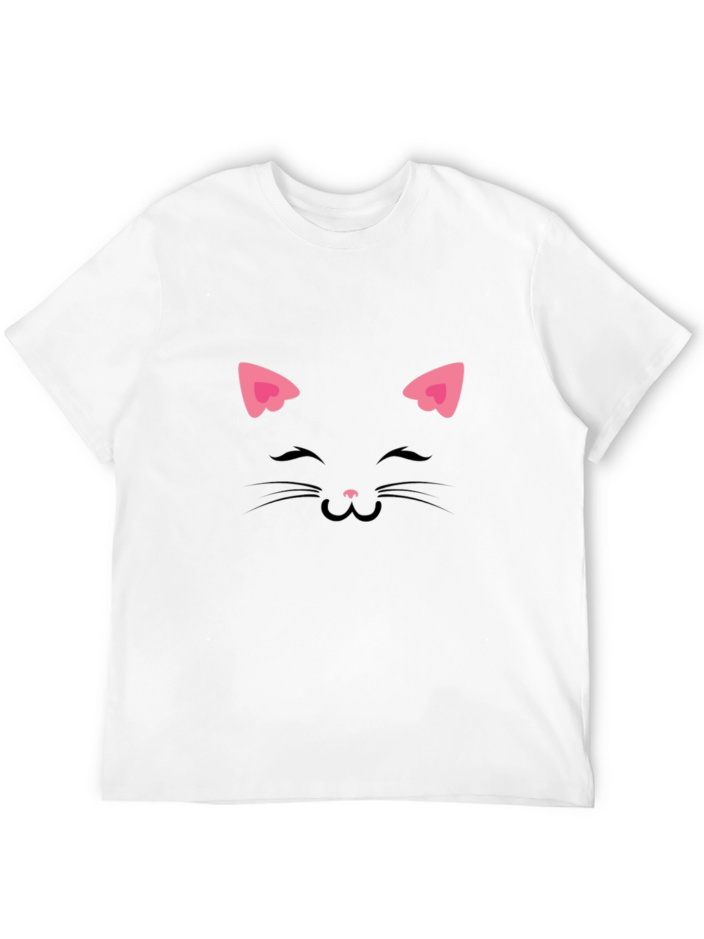 Cute Black Cat Face Graphic Tee