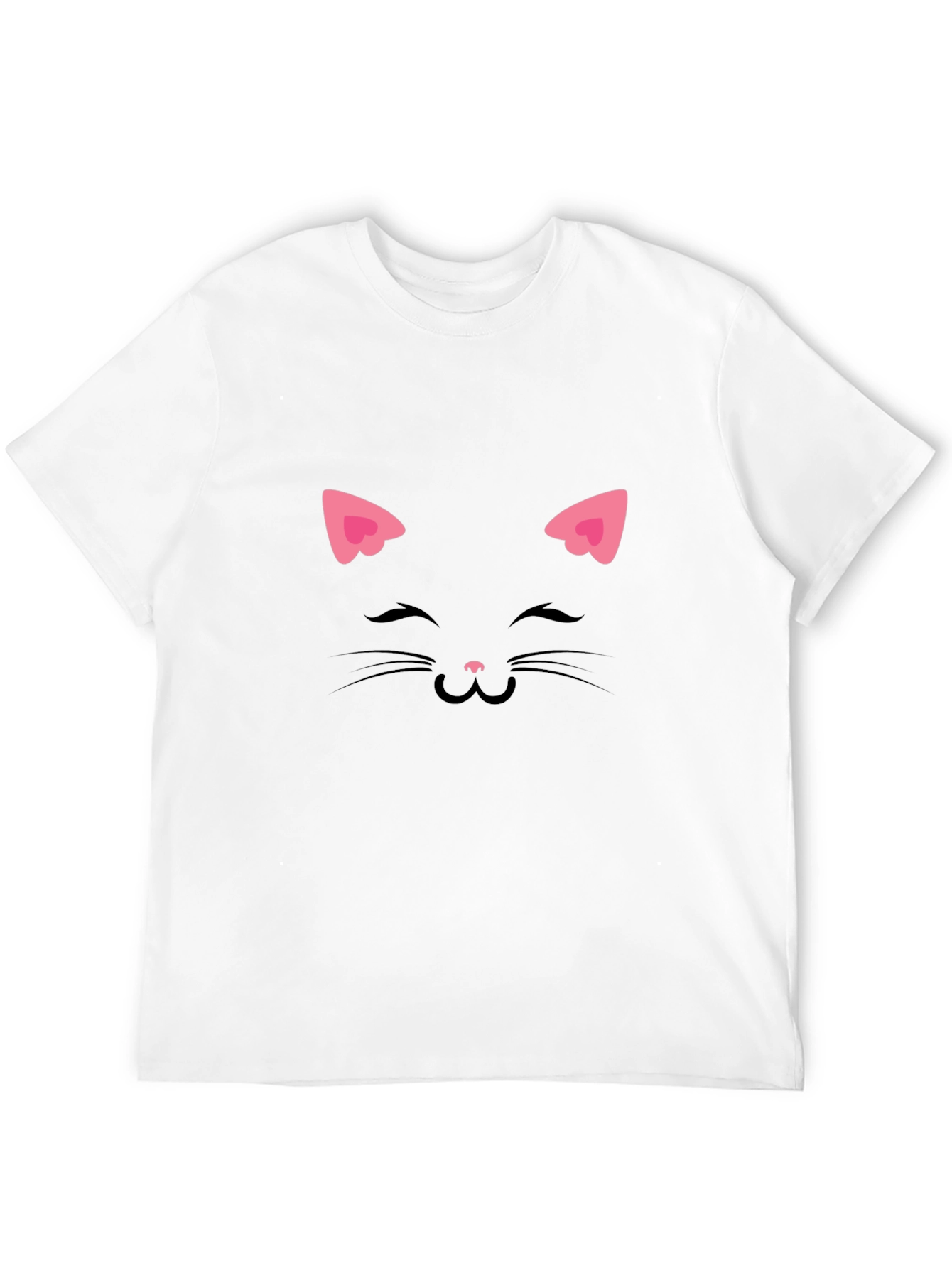 Cute Black Cat Face Graphic Tee