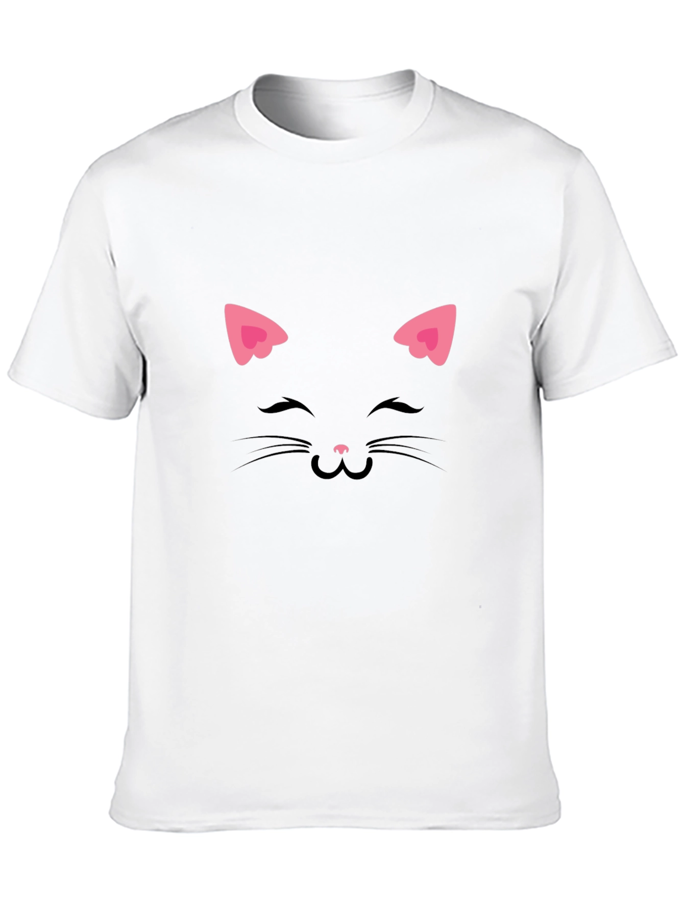 Cute Black Cat Face Graphic Tee