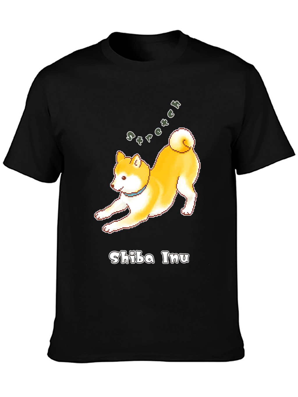Shiba Inu Stretch Black T-Shirt