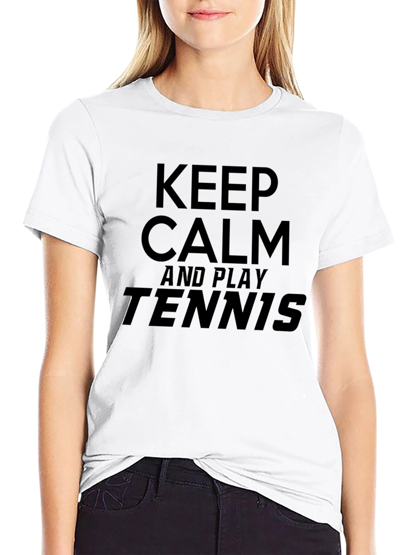 Keep Calm and Play Tennis T-Shirt - Black