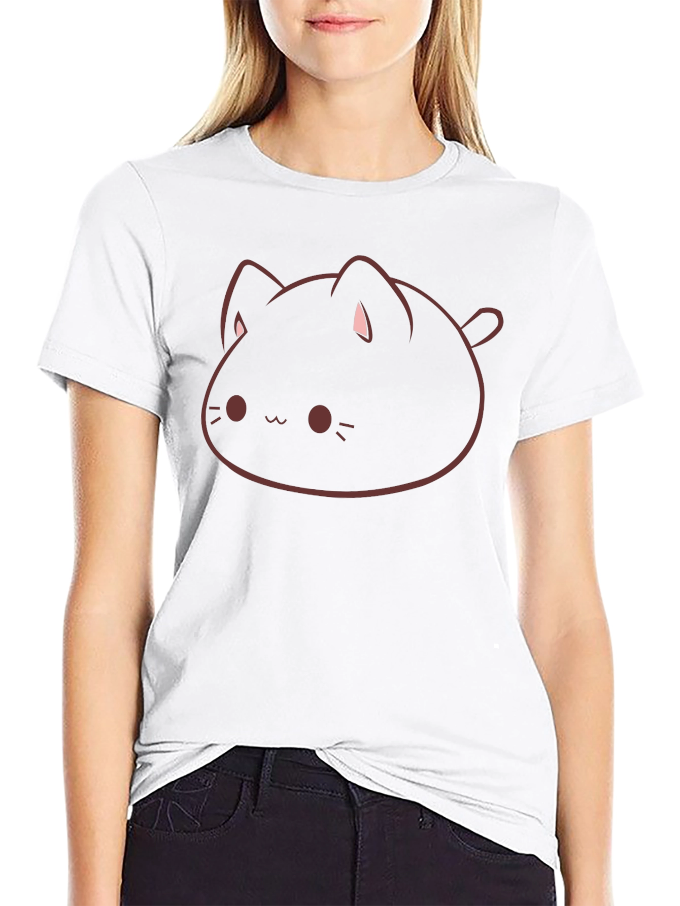 Cute Cat Graphic Black T-Shirt - Mens Style
