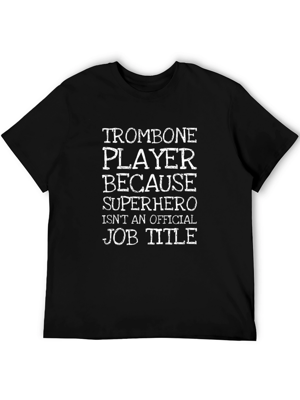 Trombone Player Superhero Black Graphic Tee