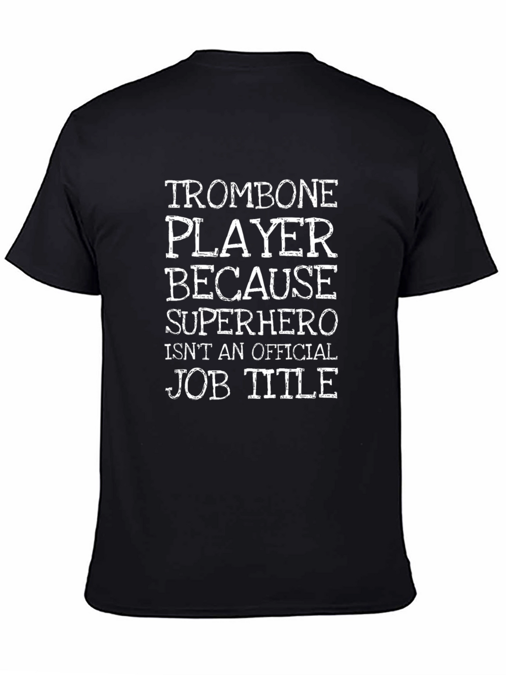 Trombone Player Superhero Black Graphic Tee