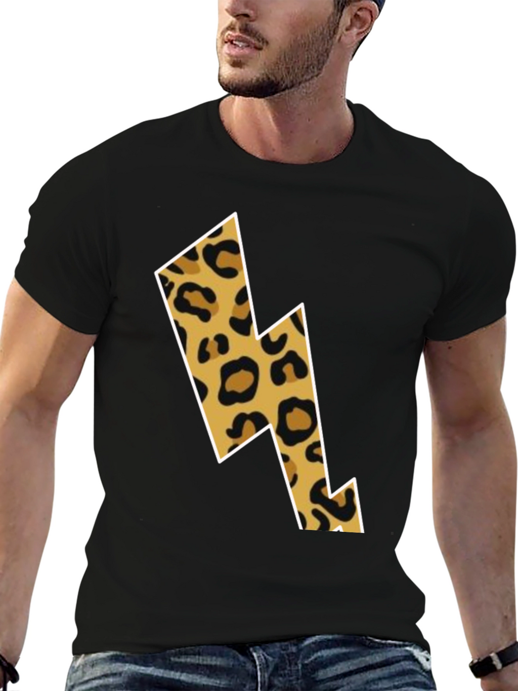 Leopard Lightning Bolt Graphic Tee
