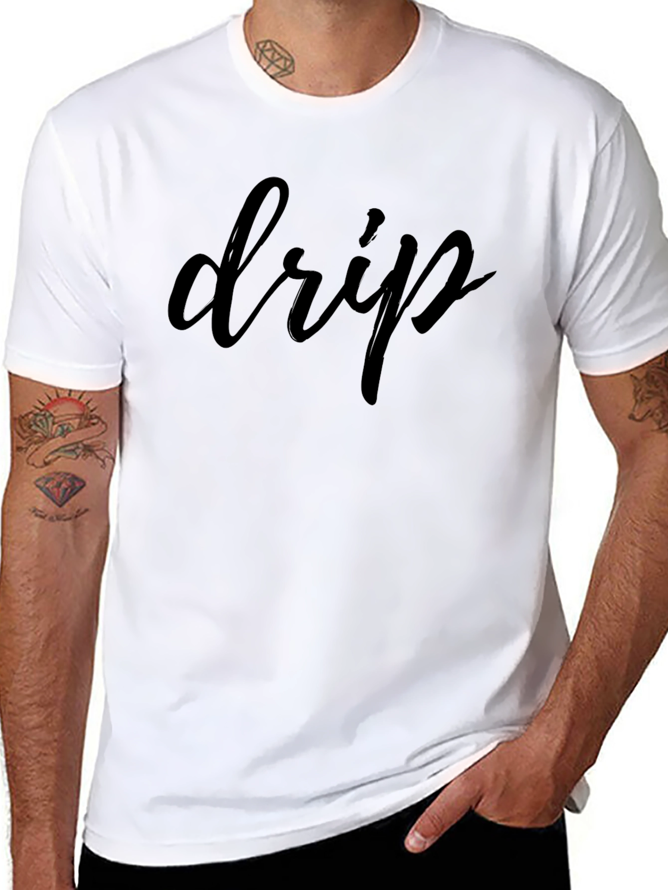 Mens Black Drip Graphic Tee - Trendy Casual Style