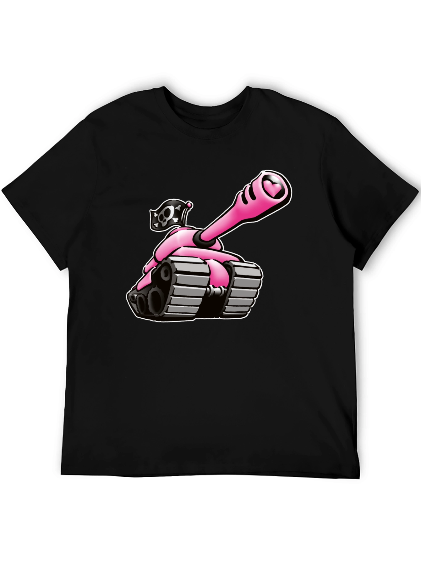 Pink Tank T-Shirt - Heart Cannon Pirate Tee