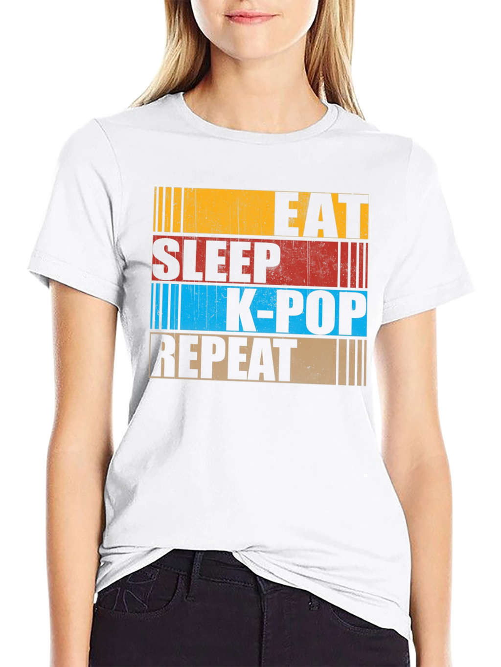 Eat Sleep K-Pop Repeat Graphic Tee