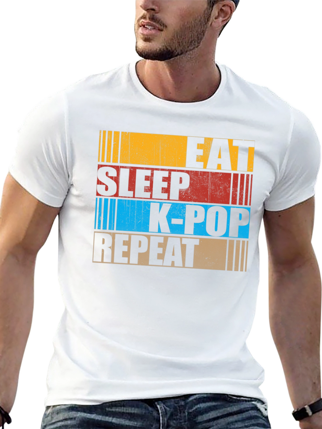 Eat Sleep K-Pop Repeat Graphic Tee
