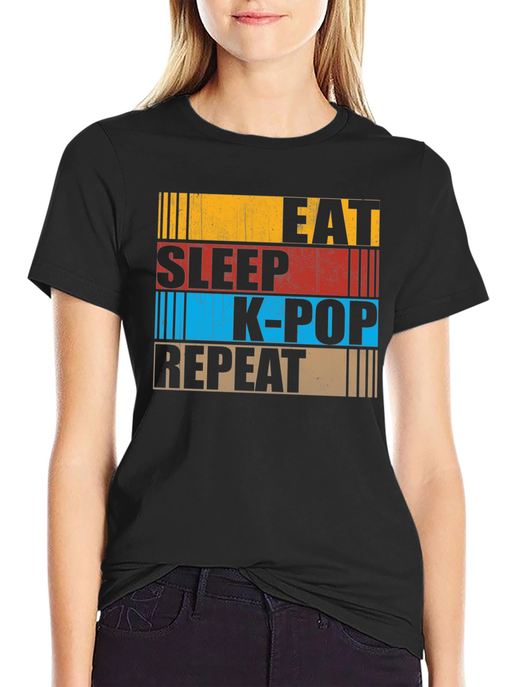 Eat Sleep K-Pop Repeat Graphic Tee