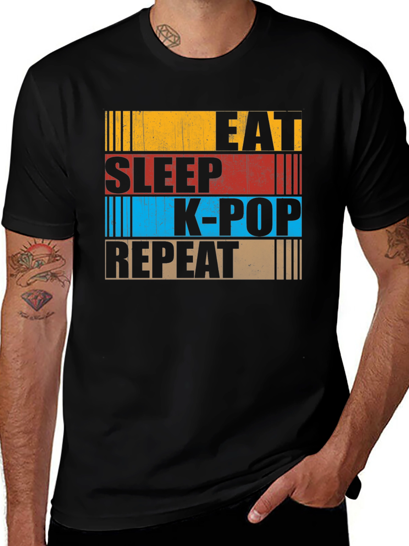 Eat Sleep K-Pop Repeat Graphic Tee