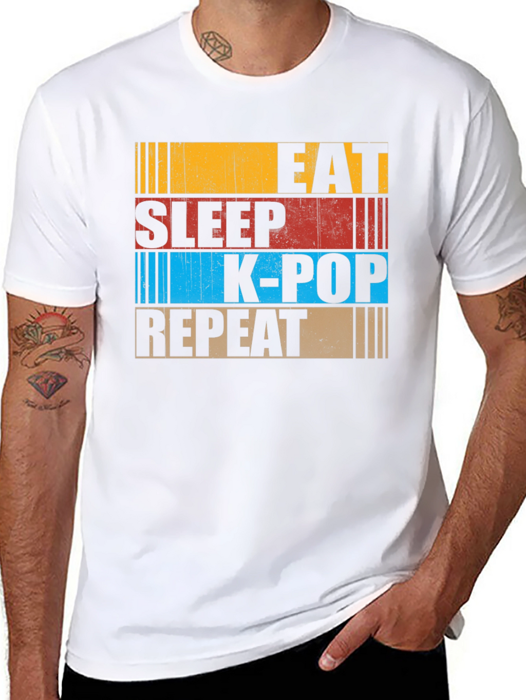 Eat Sleep K-Pop Repeat Graphic Tee