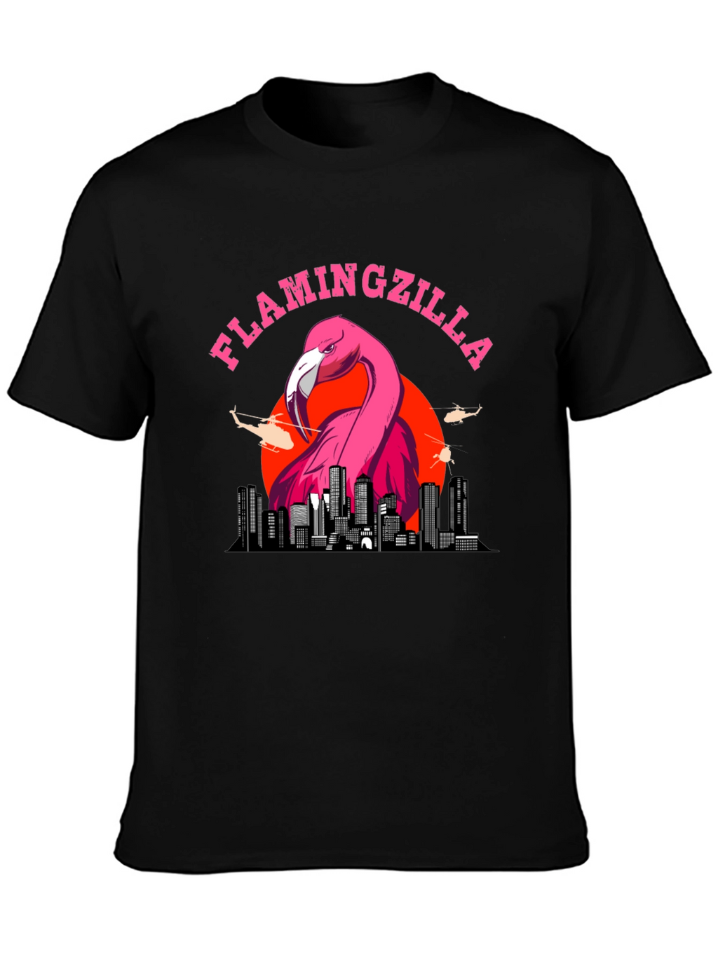 Flamingozilla Graphic T-Shirt - Funny Bird Tee