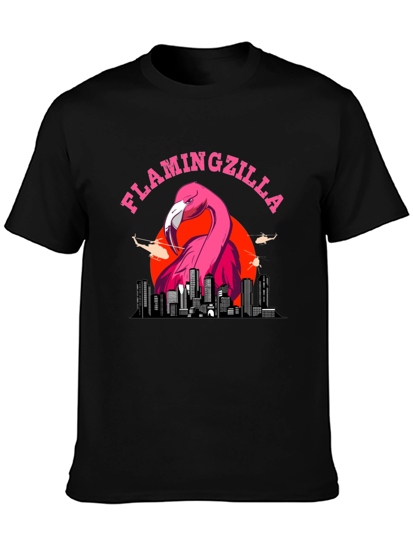 Flamingozilla Graphic T-Shirt - Funny Bird Tee