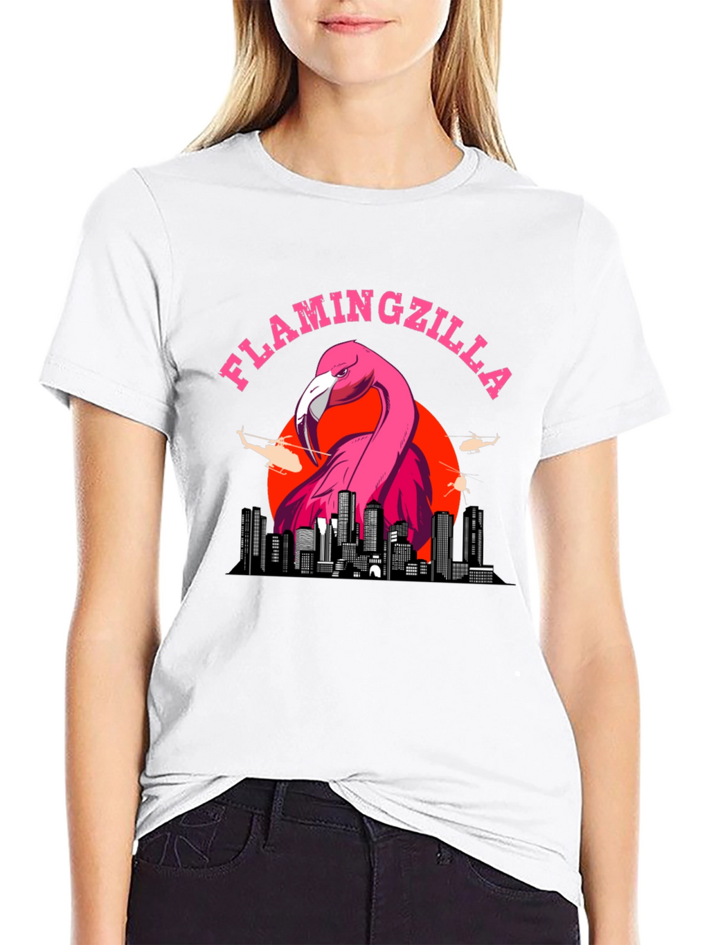 Flamingozilla Graphic T-Shirt - Funny Bird Tee