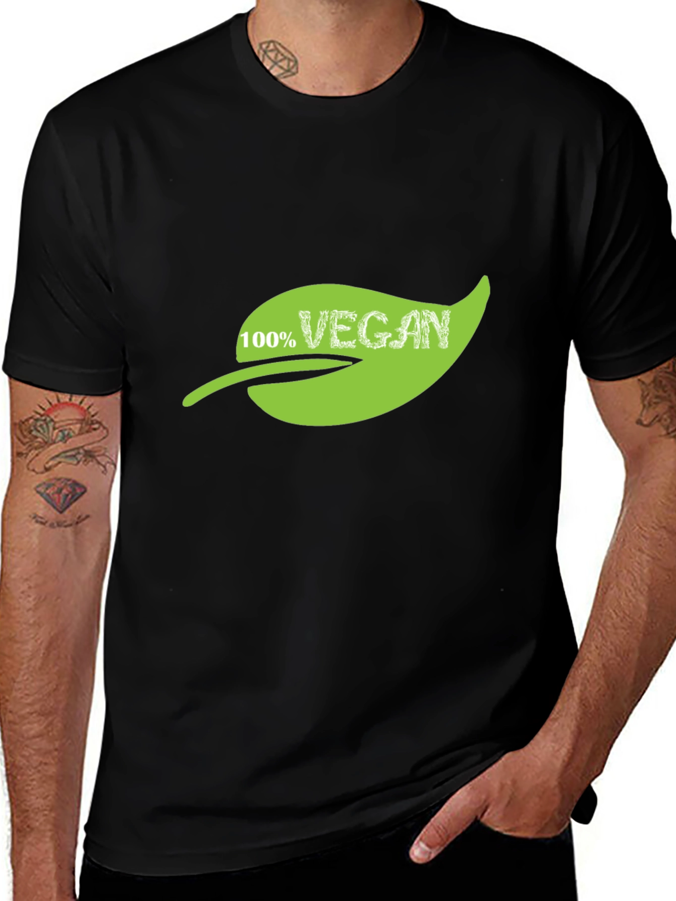 Vegan 100% Leaf Graphic T-Shirt