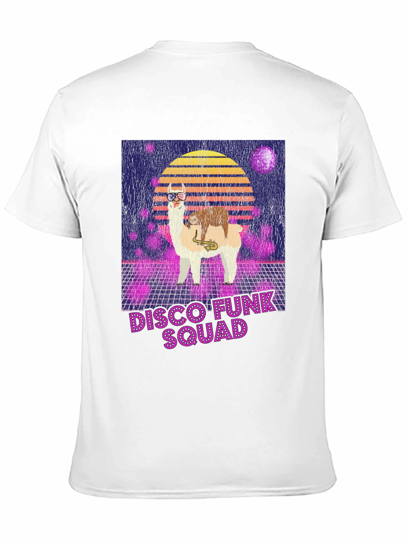Disco Funk Squad T-Shirt - Retro Llama Design