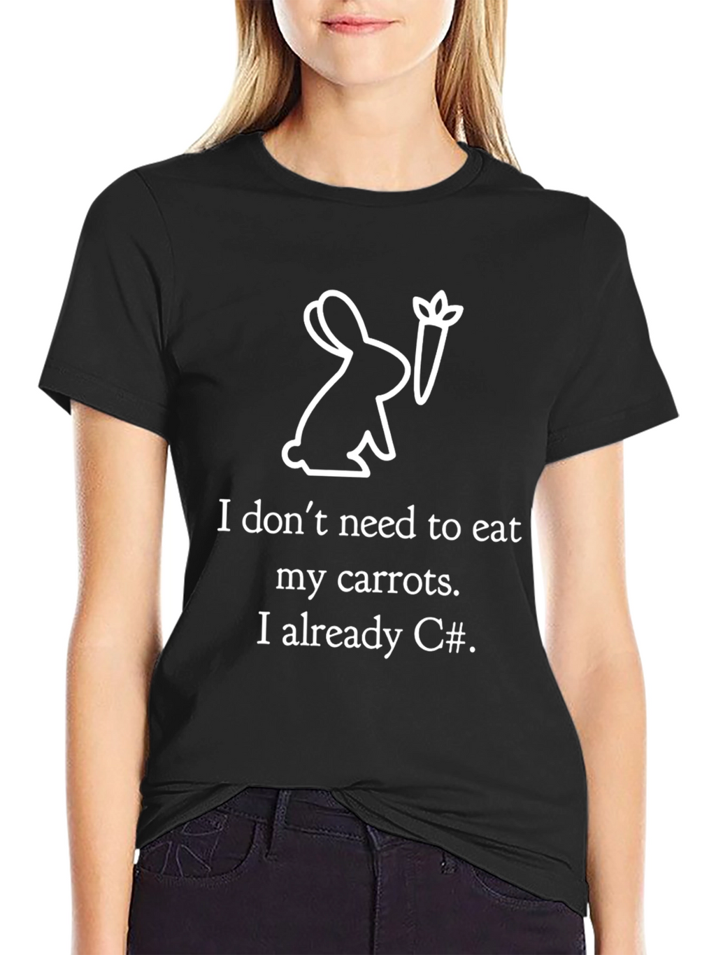 Funny C# Programmer Rabbit Carrot T-Shirt