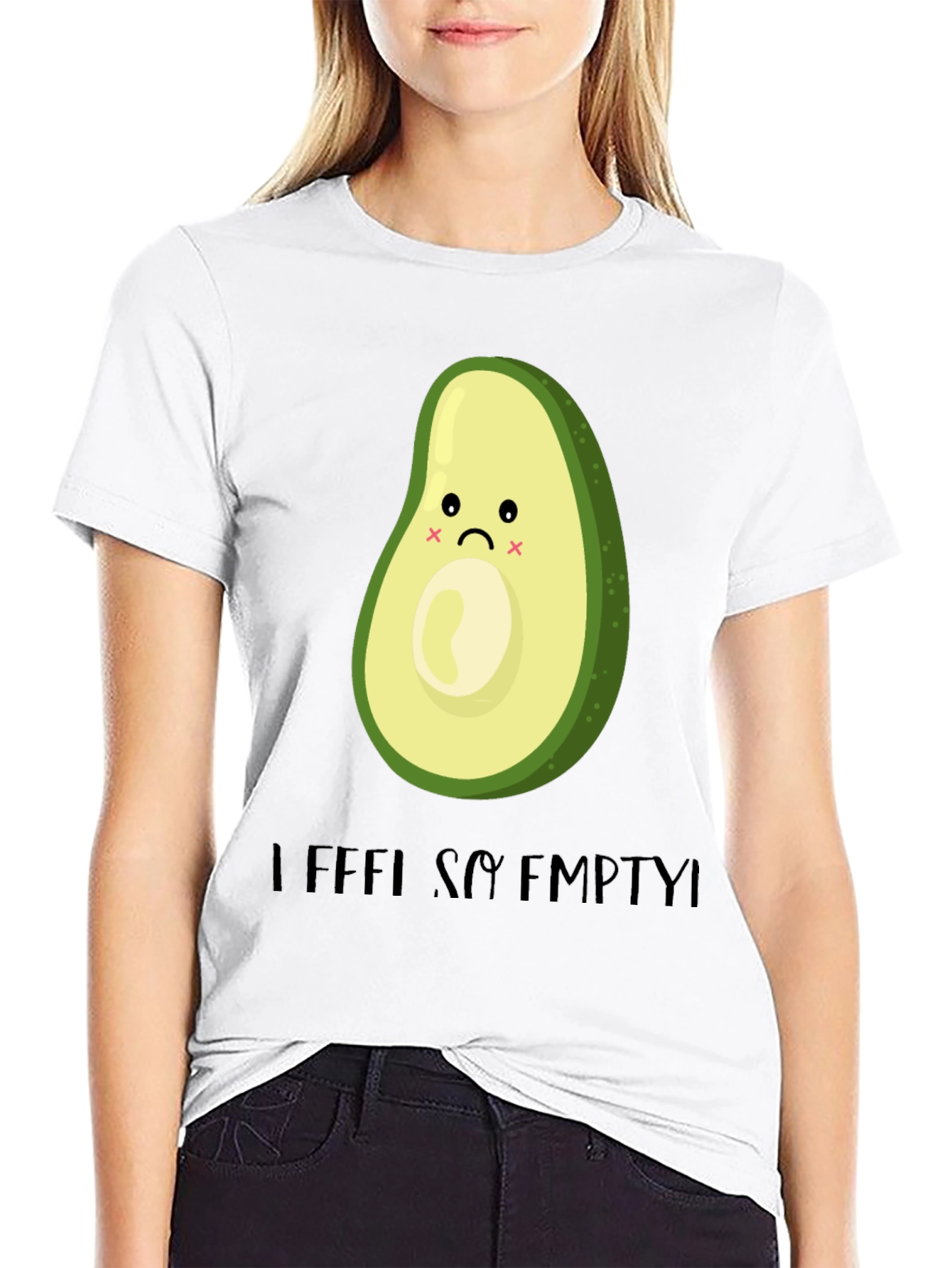 Sad Avocado Graphic T-Shirt - I Feel So Empty