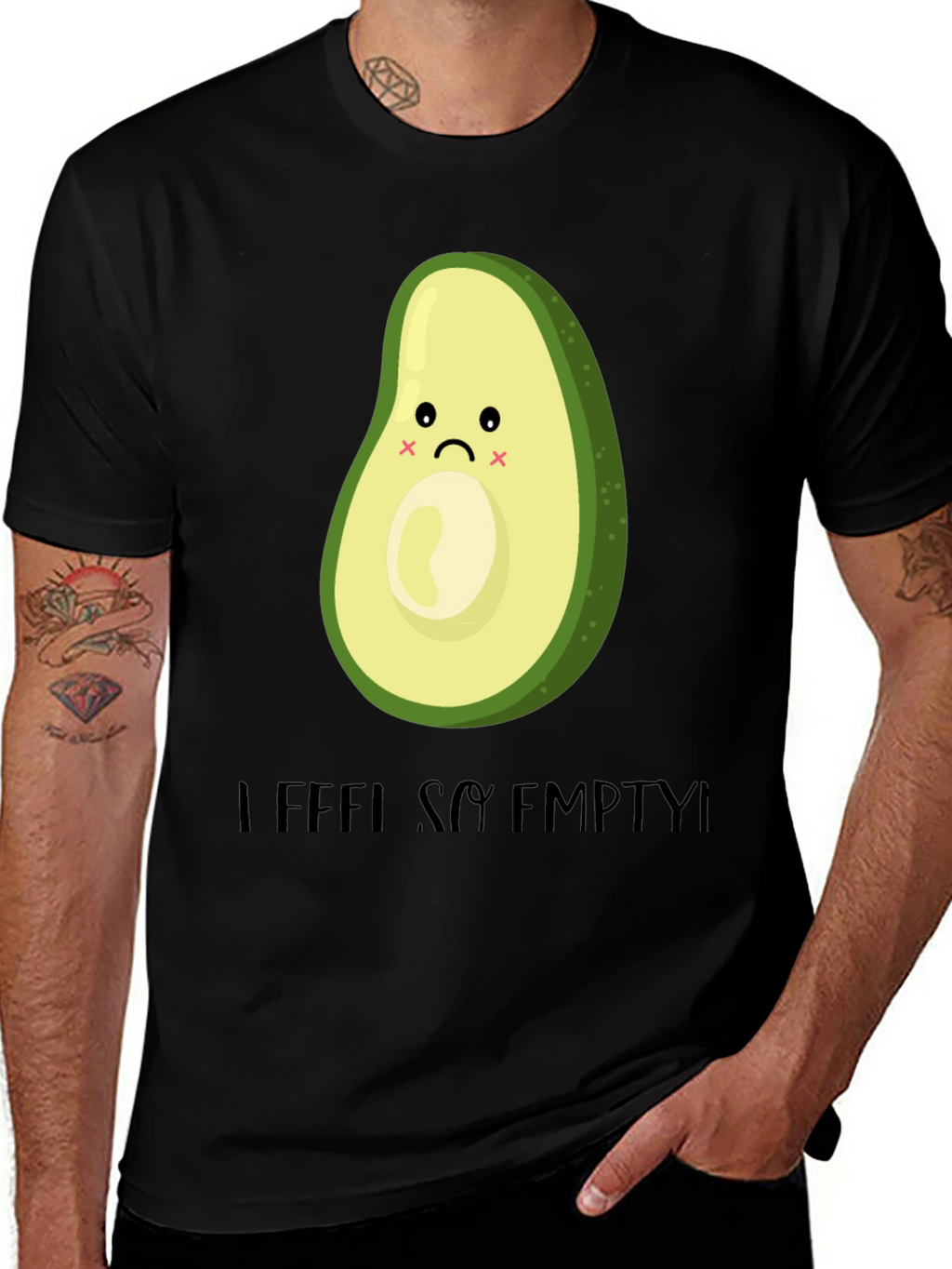 Sad Avocado Graphic T-Shirt - I Feel So Empty