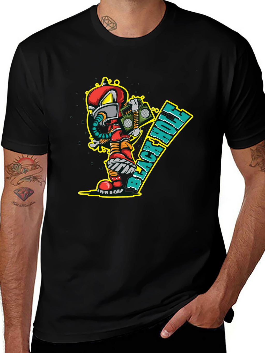 Black Hole Cartoon Graphic Tee
