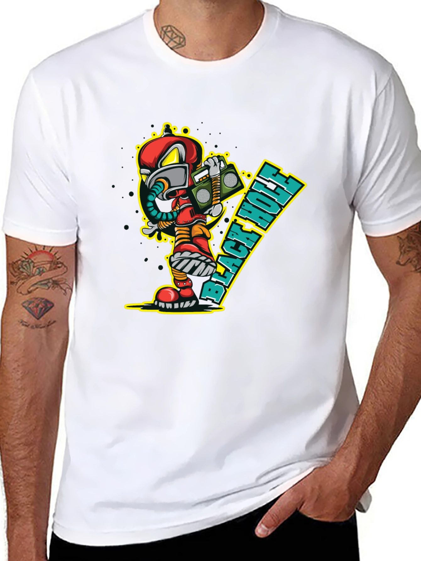 Black Hole Cartoon Graphic Tee