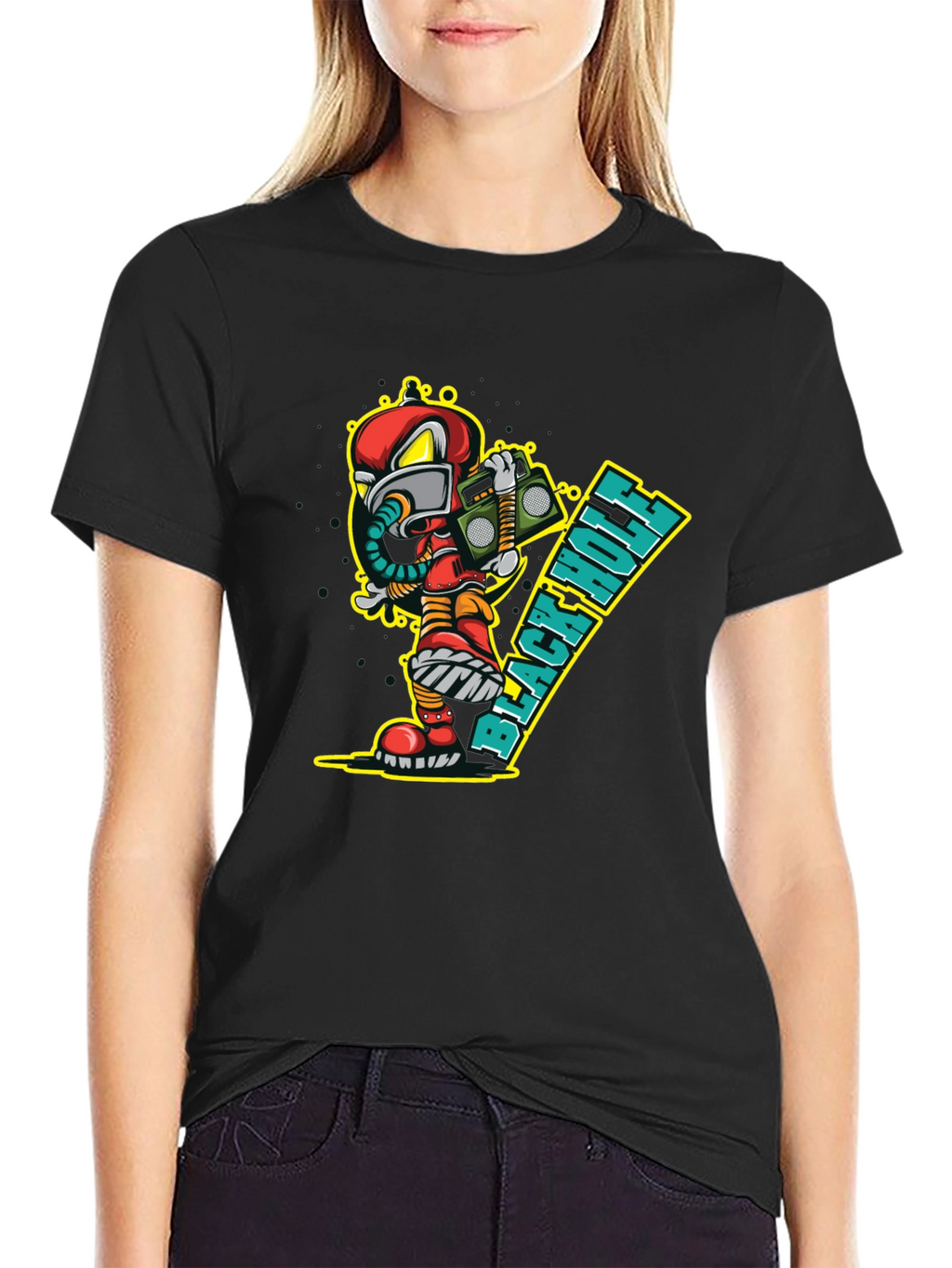 Black Hole Cartoon Graphic Tee