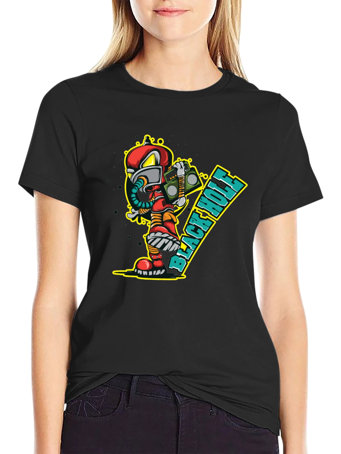 Black Hole Cartoon Graphic Tee