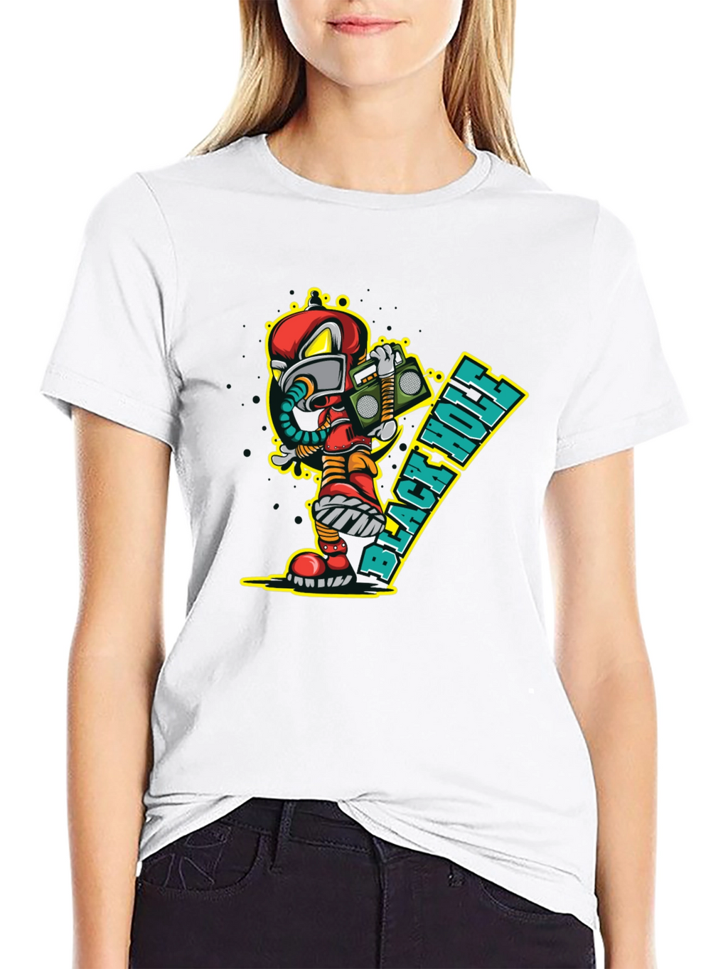 Black Hole Cartoon Graphic Tee