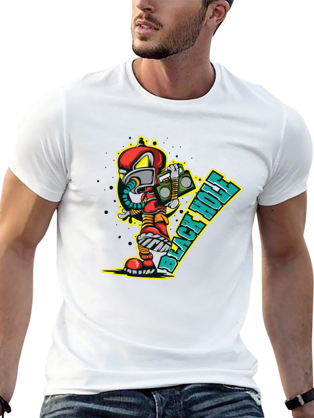 Black Hole Cartoon Graphic Tee
