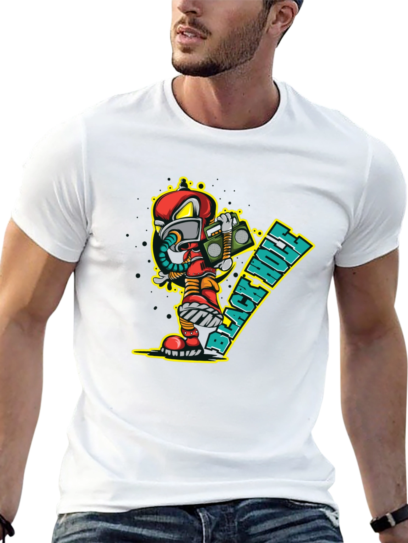 Black Hole Cartoon Graphic Tee