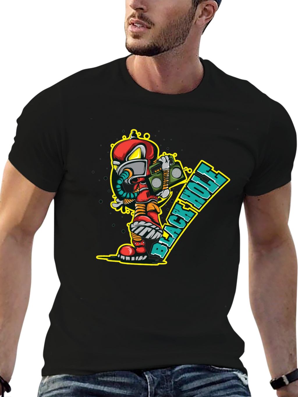 Black Hole Cartoon Graphic Tee