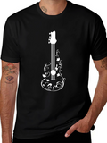 Guitar Floral T-Shirt - Black
