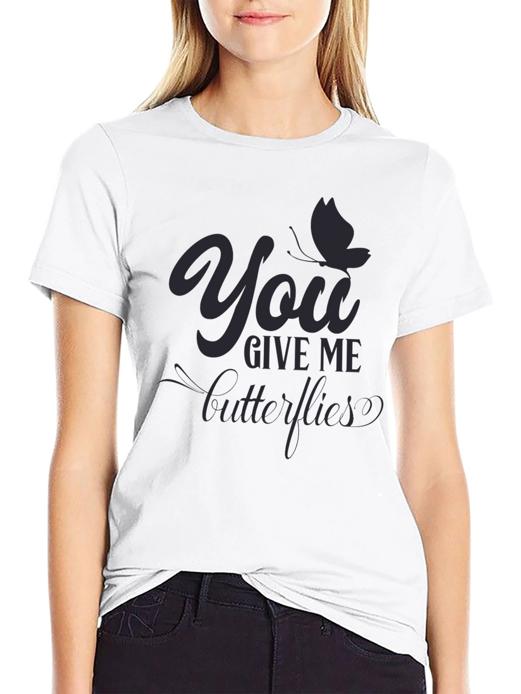 You Give Me Butterflies Graphic Print Tee
