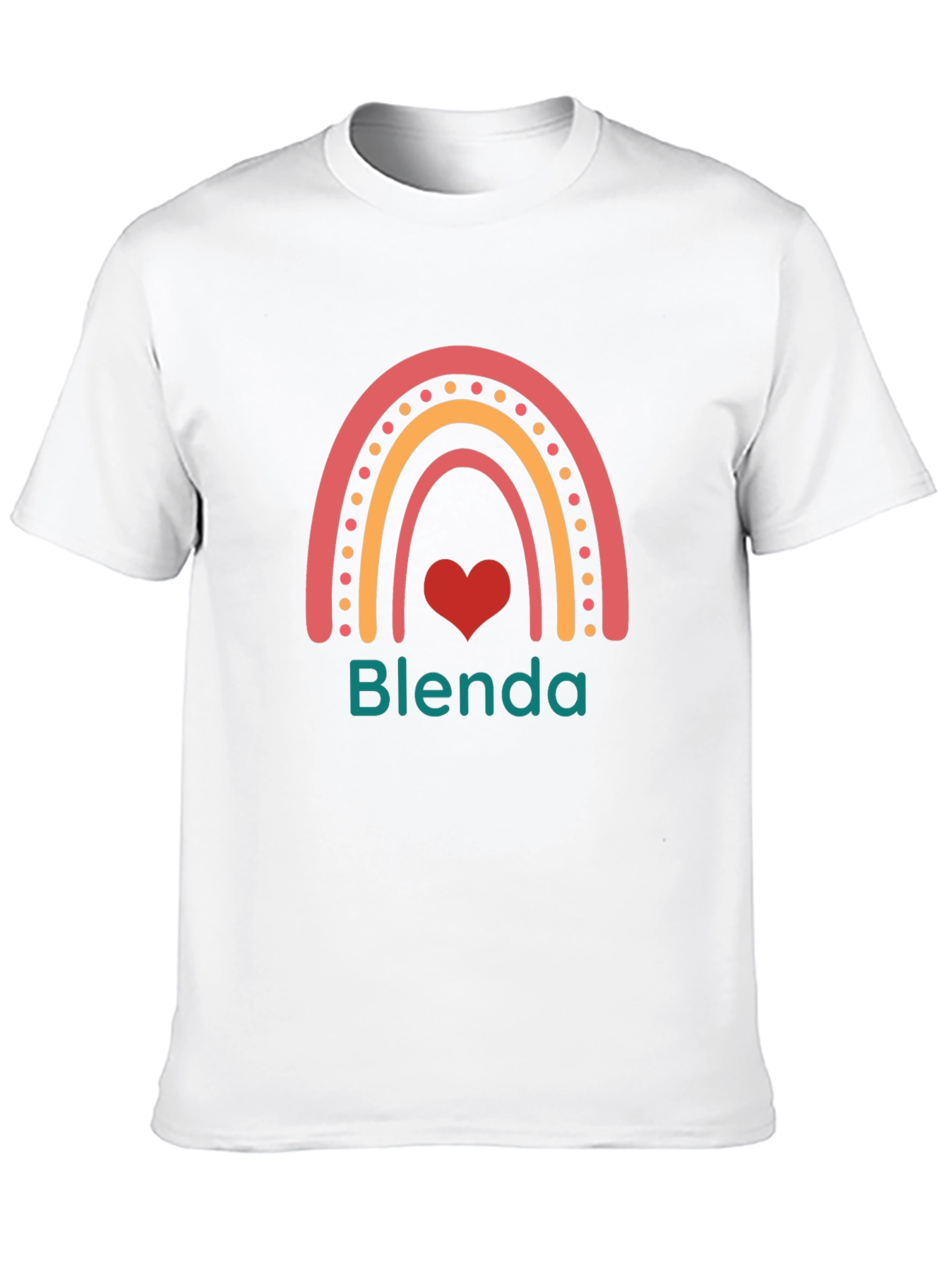 Blenda Rainbow Heart Tee - Personalized Graphic T-Shirt