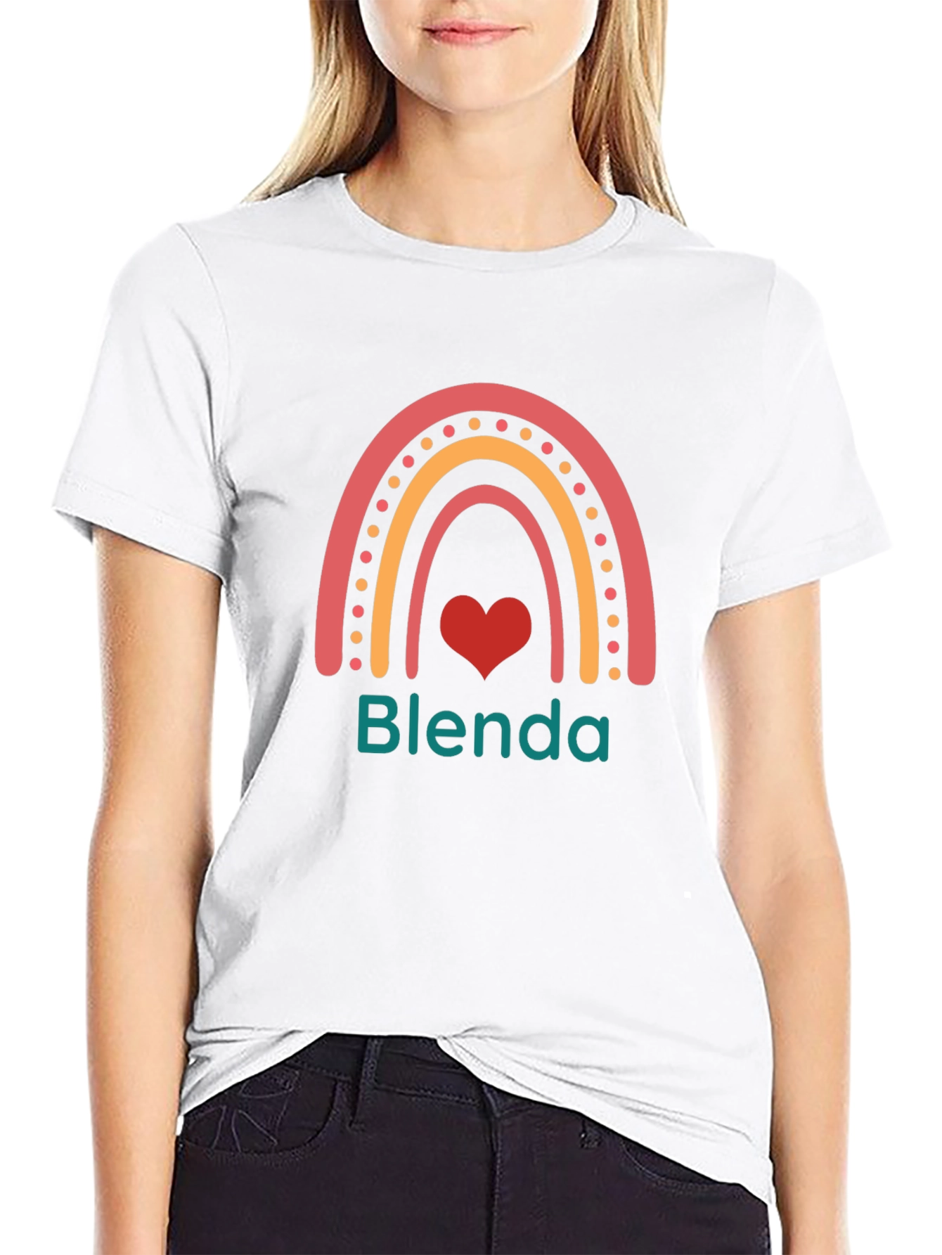 Blenda Rainbow Heart Tee - Personalized Graphic T-Shirt