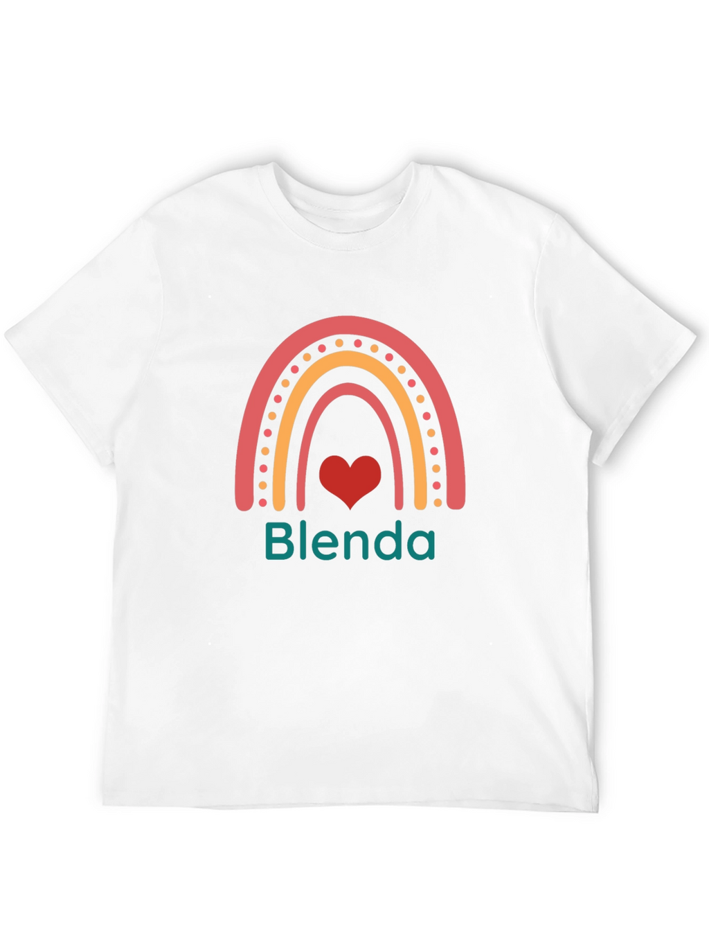 Blenda Rainbow Heart Tee - Personalized Graphic T-Shirt
