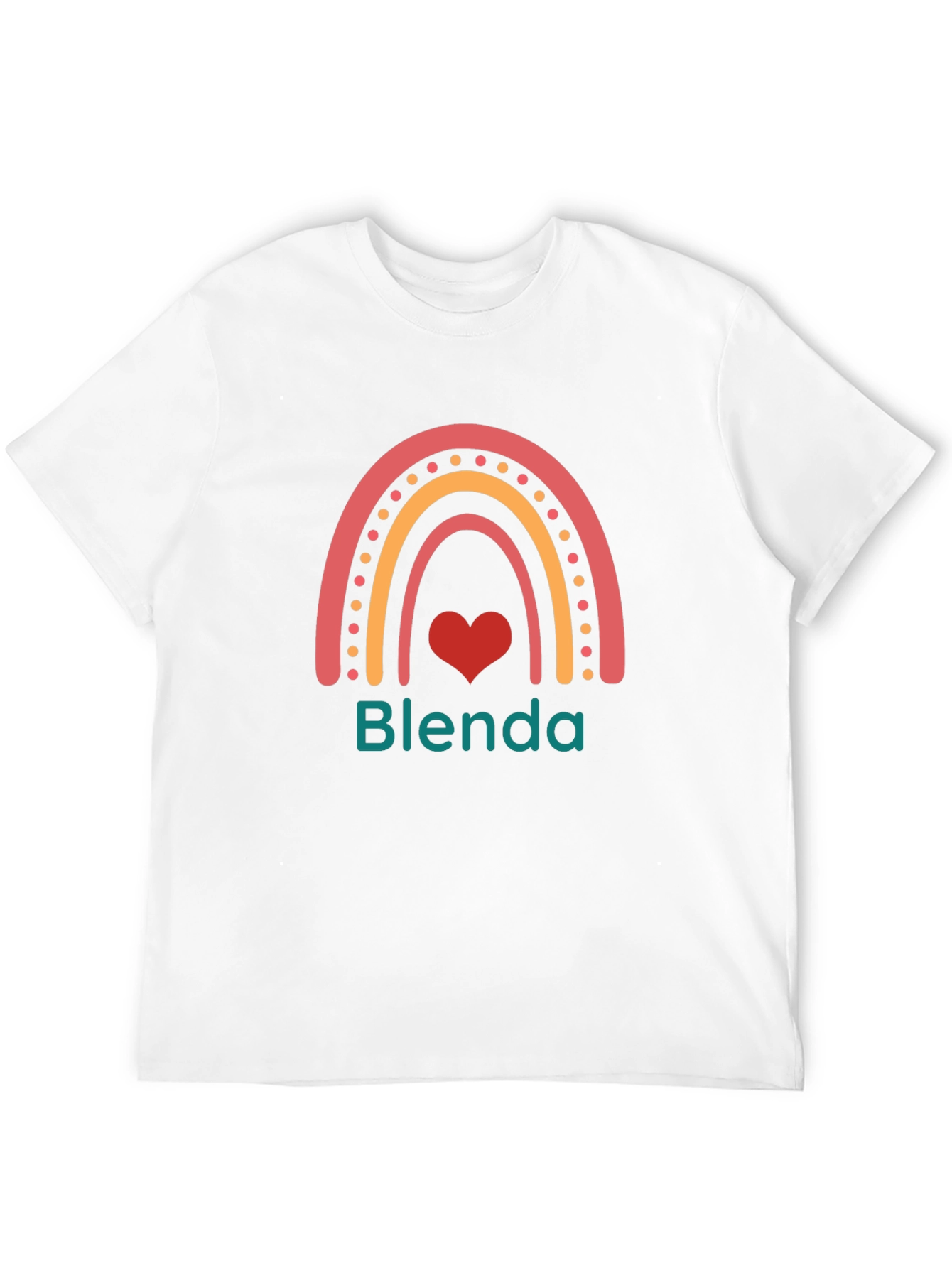 Blenda Rainbow Heart Tee - Personalized Graphic T-Shirt