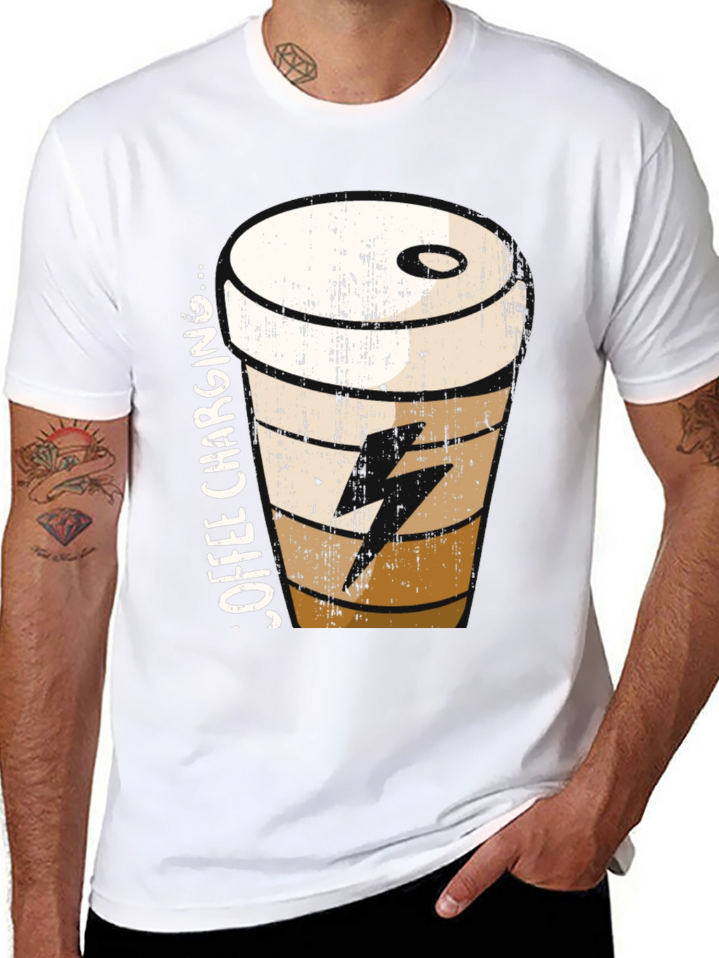 Coffee Charging T-Shirt - Unisex Graphic Tee